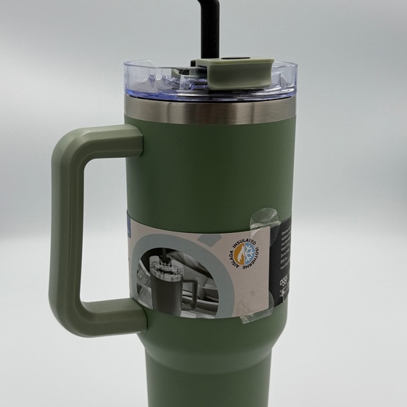 Oggi 40oz ThermoTumbler Stainless Steel Insulated Mug w/ Handle & Straw - Picture 4 of 5